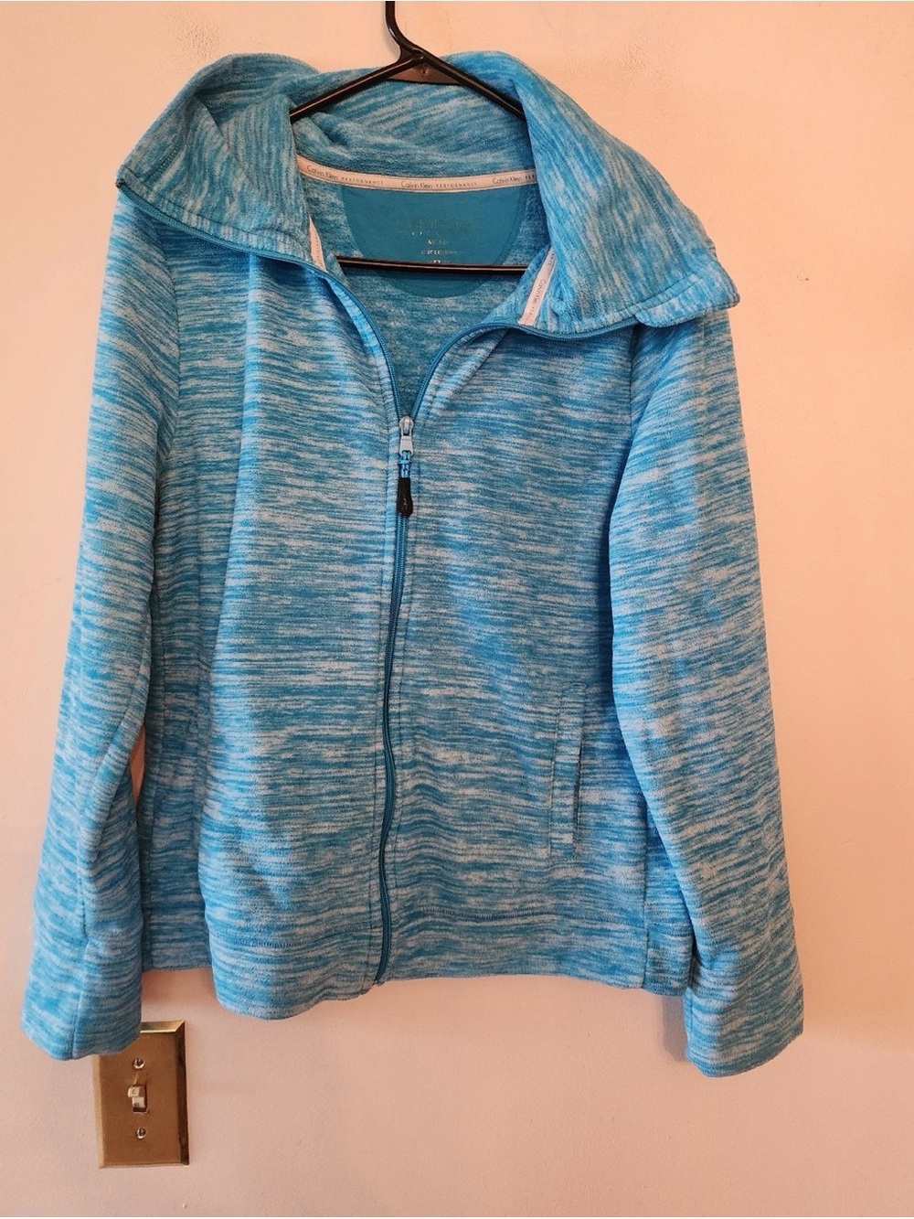 Calvin Klein Performance teal full zip fleece jacket size womens medium
